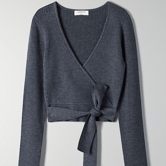 Aritzia Sweaters - Babaton ‘Romeo’ Wool Ribbed Wrap Sweater